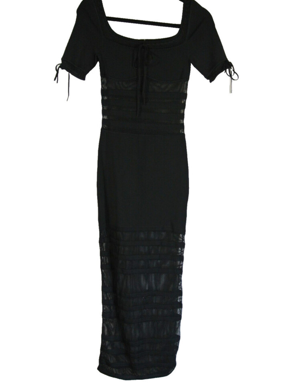 NEW, House of CB Lilla Openwork Knit Midi Dress in Black Sz XS #MD2223 - Picture 5 of 8